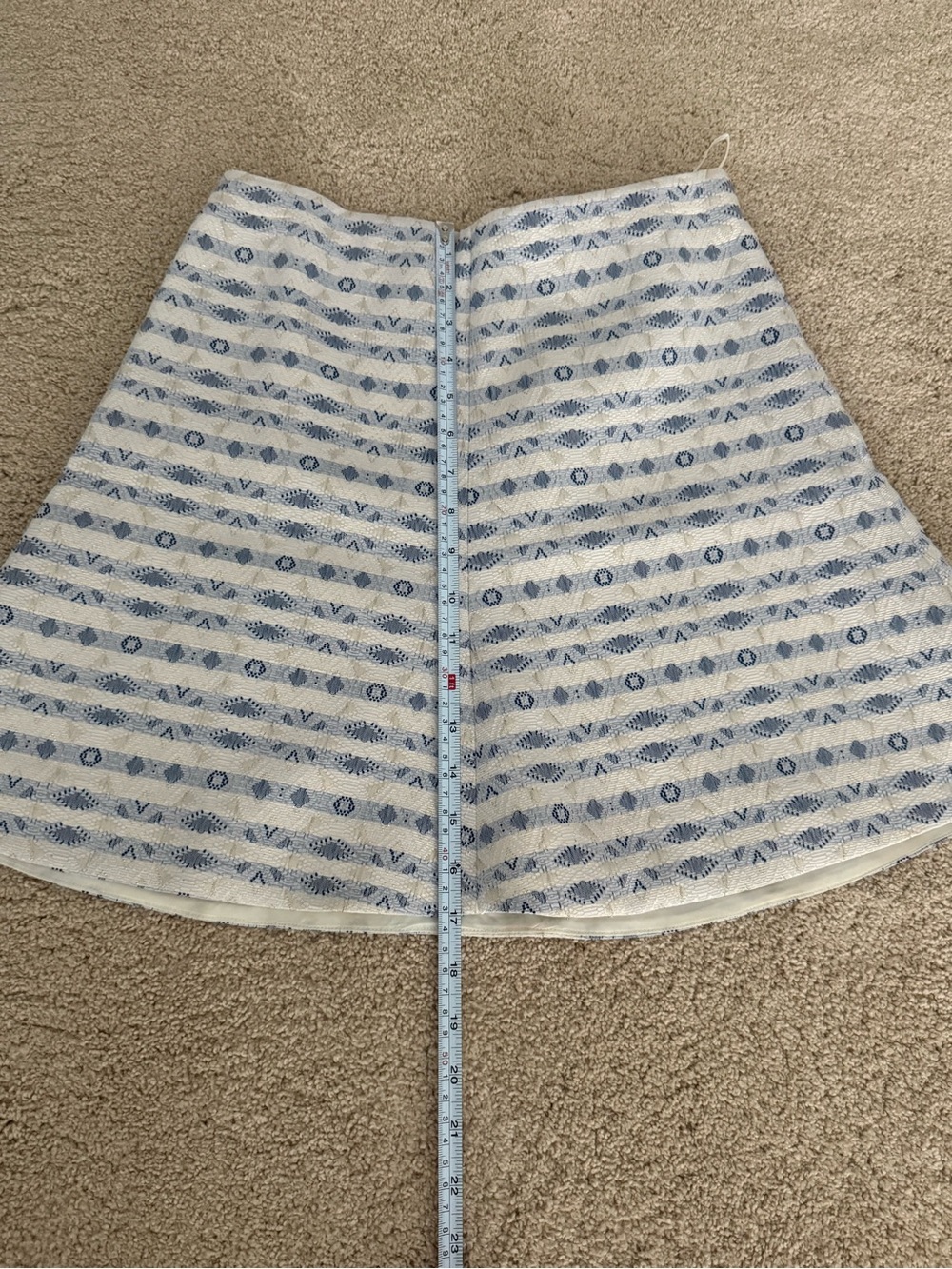 J Crew Jacquard Flared Lined Skirt in Stripe